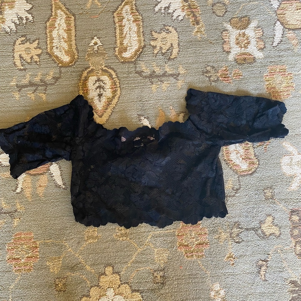 Victoria Secret Black Lace Intimate Crop Top - Picture 3 of 4